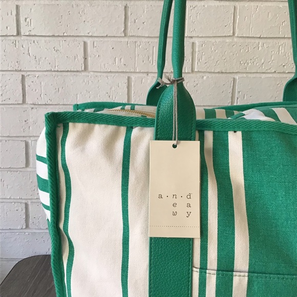 a new day Bags Canvas Striped Extra Large Weekender Bag Poshmark